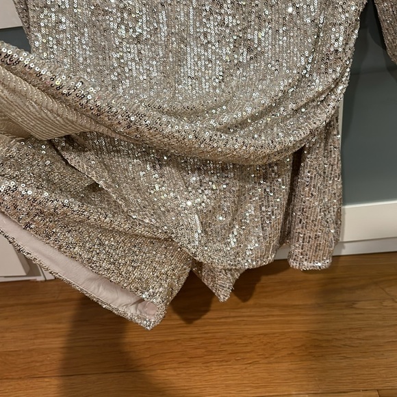 H&M sequined silver long sleeve skort romper - Picture 5 of 11